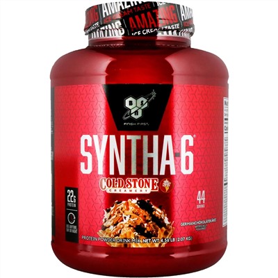 BSN, Syntha-6, Cold Stone Creamery, немецкий шоколадный кекс, 4,56 фунта (2,07 кг)