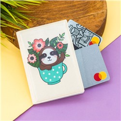 Держатель для карт-книжка "Sloth with flowers" (7 х 10 см)