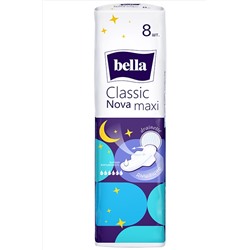 Bella, Прокладки женские гигиенические впитывающие bella Classic Nova maxi 8 шт. Bella