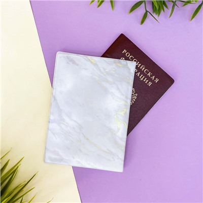 ОБЛОЖКА ДЛЯ ПАСПОРТА "White gold marble"