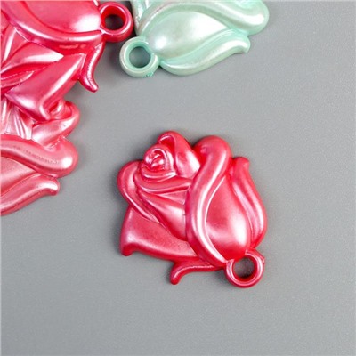 Декор для творчества пластик "Бутон розы цветной перламутр" 12 гр 2,5 см