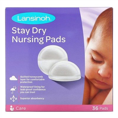 Lansinoh, Stay Dry Nursing Pads, 36 Pads