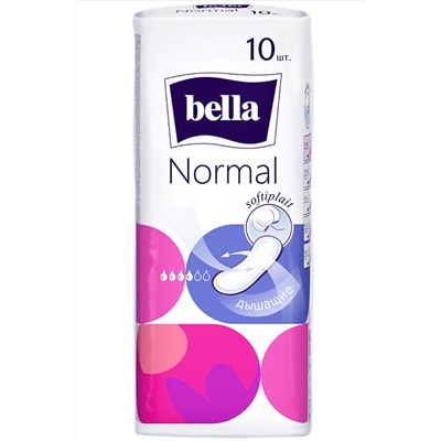 Bella, Женские гигиенические прокладки без крылышек Bella Normal 10 шт Bella