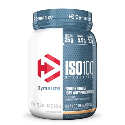 Dymatize Nutrition, ISO100 Hydrolyzed, 100% Whey Protein Isolate, Orange Dreamsicle, 1.6 lb (725 g)