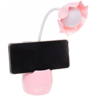 Настольная лампа "Marmalade-Цветок" LED цвет розовый, с подстаканником и держателем для телефона