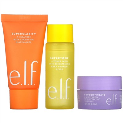 E.L.F., Supers Skincare Mini Trio, 3 Piece Set