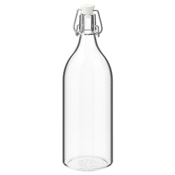 KORKEN КОРКЕН, Бутылка с пробкой, прозрачное стекло, 1 л