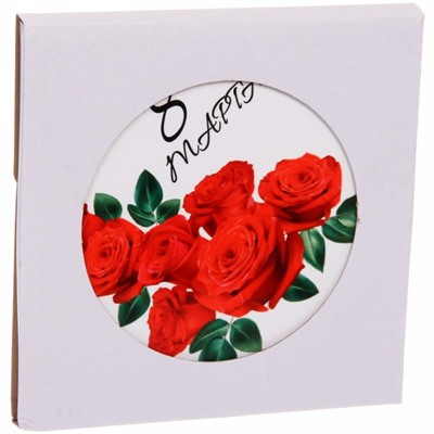 Подставка керамическая 16 см "8 Марта" красные розы