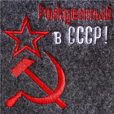 Набор банный портфель 5 предметов "Рожденный в СССР, серп и молот", серый