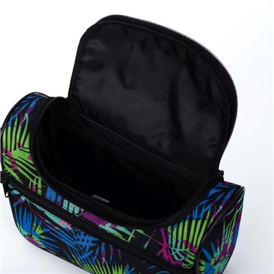 Косметичка-сумка, отдел на молнии, наружный карман, с ручкой, цвет чёрный, «Пальма»