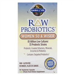 Garden of Life, RAW Probiotics, для женщин старше 50 лет, 90 вегетарианских капсул