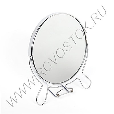 Зеркало настольное в металлической оправе "Модерн" двухстороннее круг d14см