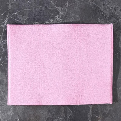 Салфетка для сушки посуды Доляна «Флёр», 30×40 см, микрофибра, цвет розовый