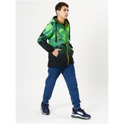 Куртка двусторонняя для мальчика зеленого цвета 221Z