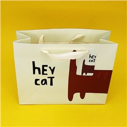 Пакет подарочный (S) "Hey cat  tail"