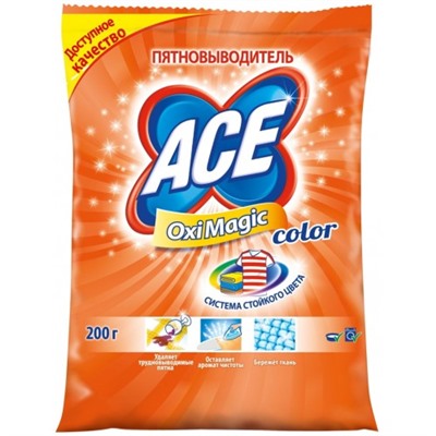 Пятновыводитель для цветных вещей Ace (Айс) Oxi Magic Color, 200 г