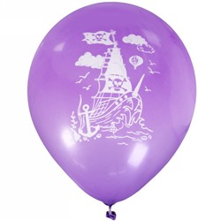 Воздушные шары 5 шт, 10"/25см "Пиратский корабль", (микс)