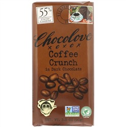 Chocolove, Coffee Crunch in Dark Chocolate, 55% Cocoa, 3.2 oz (90 g)