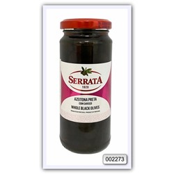 Оливки черные цельные стерилизованные Serrata 340 гр