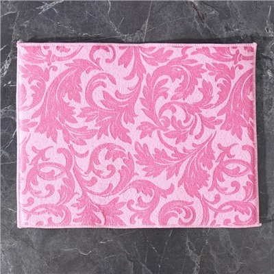 Салфетка для сушки посуды Доляна «Флёр», 30×40 см, микрофибра, цвет розовый