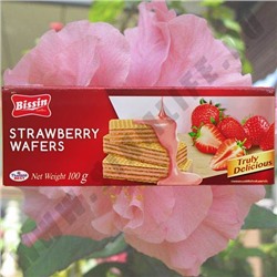 Вафли со вкусом спелой Клубники Bissin Strawberry Wafers