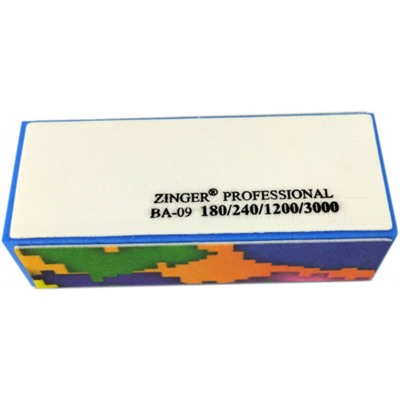 Бафик полировка для ногтей 4-сторонний 220/240/800/3000 Zinger Original (Зингер) zo-BA-09