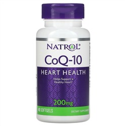 Natrol, CoQ-10, 200 мг, 45 мягких желатиновых капсул