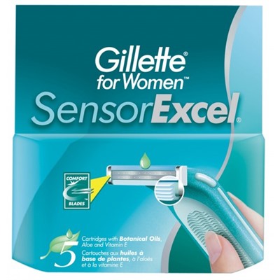 Кассеты для бритья Gillette Sensor Excel  женские (5 шт)