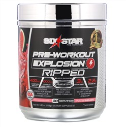 Six Star, Pre-Workout Explosion Ripped, со вкусом арбуза, 168 г (5,91 унции)