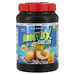 ALLMAX Nutrition, Isoflex Chiller, сверхчистый 100%-ный изолят сывороточного протеина (фильтрация ИСП частицами, заряженными ионами), цитрусово-персиковое ощущение, 2 фунта (907 г)