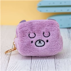 Кошелёк меховой "Bear", purple