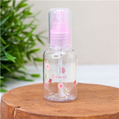 Дорожная бутылочка "Small flowers", pink (50 ml)