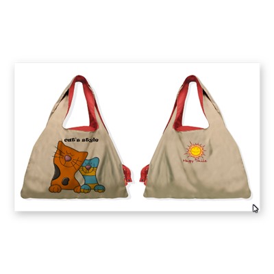Эко-сумка серия cat’s style (сладкая парочка) цвет бежевый