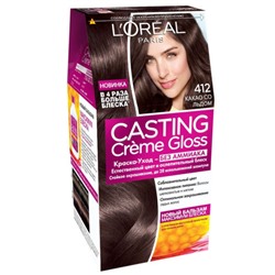 Краска для волос L'Oreal (Лореаль) Casting Creme Gloss, тон 412 - Какао со льдом