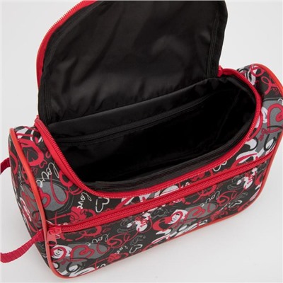 Косметичка-сумочка, отдел на молнии, наружный карман, с ручкой, цвет красный