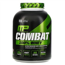 MusclePharm, Combat, 100% сывороточный протеин, со вкусом шоколадного молока, 2269 г (5 фунтов)