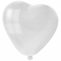 Воздушные шары"Сердце" 10"/25 см (набор 15 шт), белый