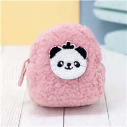 Кошелёк меховой "Panda head", red