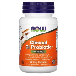 Now Foods, Clinical GI Probiotic, смесь пробиотиков для пищеварения, для людей старше 50 лет, 60 растительных капсул