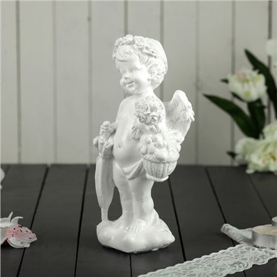 Статуэтка "Ангел с зонтиком" белый, 22 см