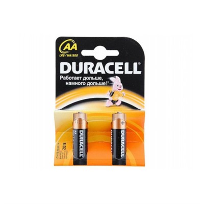 Батарейки алкалиновые Duracell (Дюраселл) Basic AA 1,5V LR6 MN 1500 (2 шт)