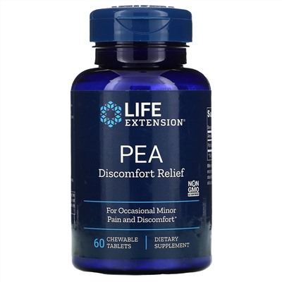 Life Extension, ПЭА для снятия дискомфорта, 60 жевательных таблеток