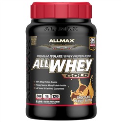 ALLMAX Nutrition, AllWhey Gold, 100% сывороточный протеин+ премиум-изолят сывороточного протеина, шоколад и арахисовое масло, 2 фунта (907 г)