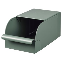 REJSA РЕЙСА, Контейнер, серо-зеленый/металлический, 9x17x7.5 см