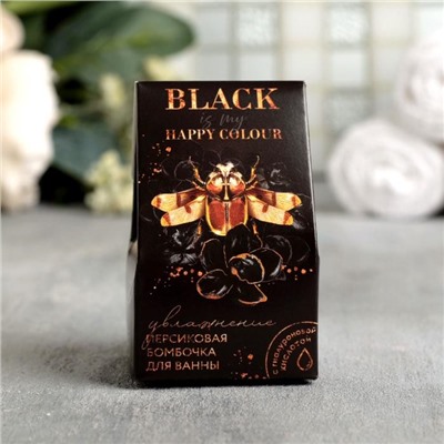 Увлажняющая бомбочка с гиалуроновой кислотой 40 г Black, аромат персик