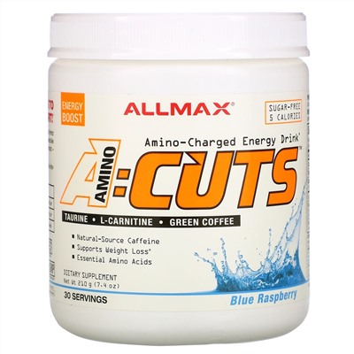 ALLMAX Nutrition, ACUTS, энергетический напиток с аминокислотами, голубая малина, 210 г (7,4 унции)