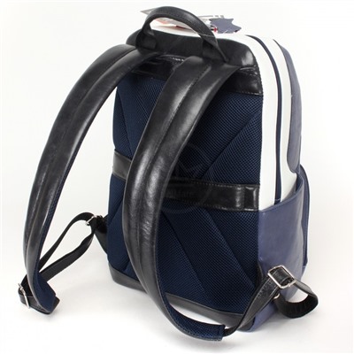 Сумка мужская натуральная кожа MT-1022 (рюкзак), 1отд, 4внут+3внеш карм, белая ария/черный крек/синий крек/бордо крек (04103) 236335