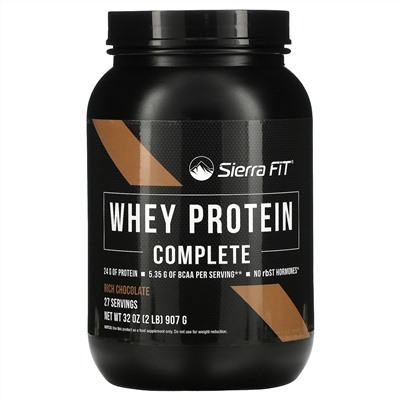 Sierra Fit, Whey Protein Complete, сывороточный протеин, насыщенный шоколад, 907 г (2 фунта)