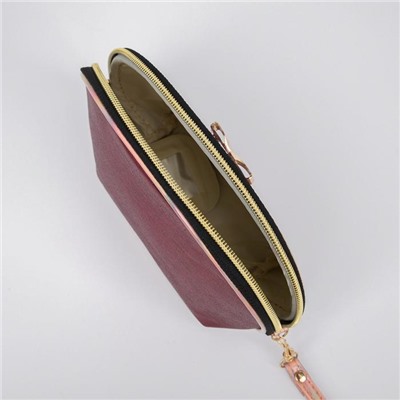 Косметичка-сумка, отдел на молнии, с ручкой, цвет бордовый, «Бант»