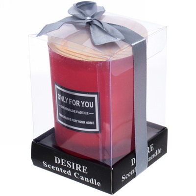 Свеча "Desire" 7*8см в подсвечнике, в подарочной коробке, цвет красный G3004B